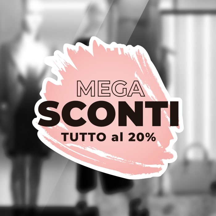 Adesivo Saldi Mega Sconti Adesivo Saldi Mega Sconti