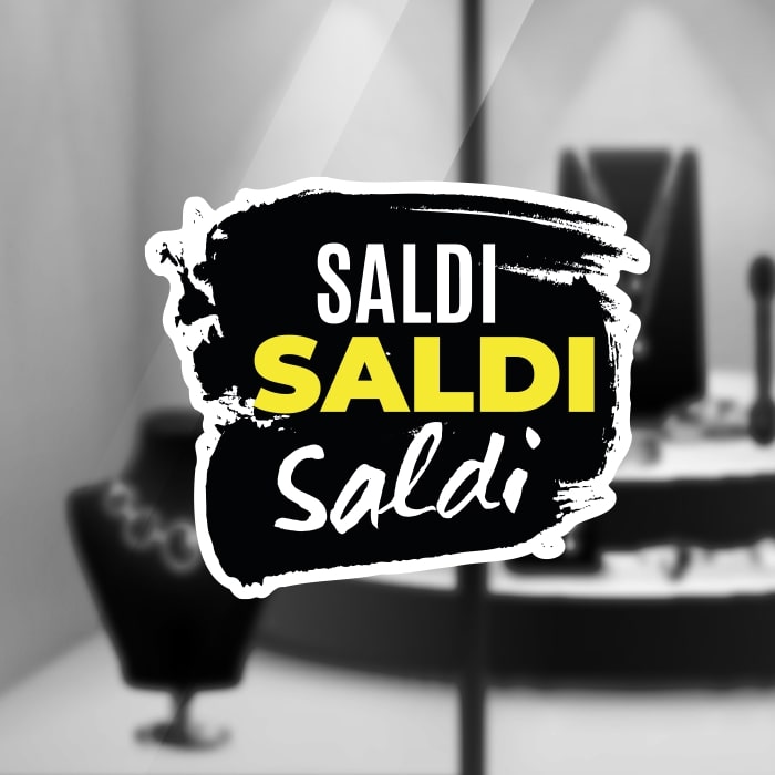 Adesivo Saldi Semplice Nero Adesivo Saldi Semplice Nero