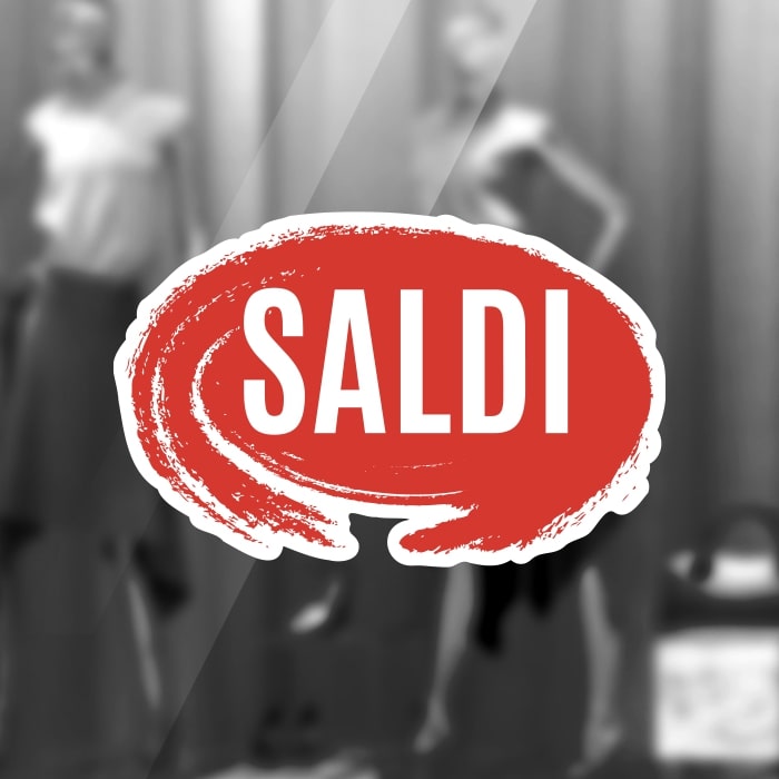 Adesivo Saldi Semplice Rosso Adesivo Saldi Semplice Rosso