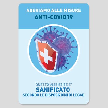 Adesivo ambiente sanificato Adesivo ambiente sanificato