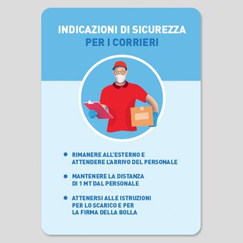 Adesivo con istruzioni per i Corrieri Adesivo con istruzioni per i Corrieri