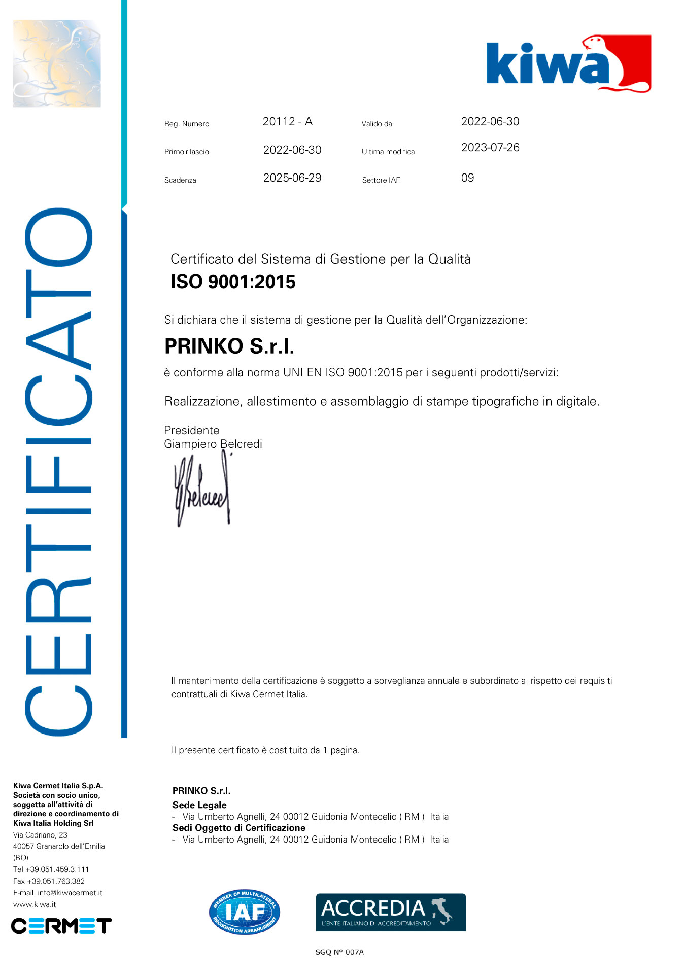 certificato