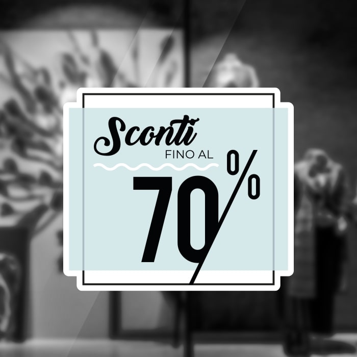  Adesivo Saldi Elegante Celeste