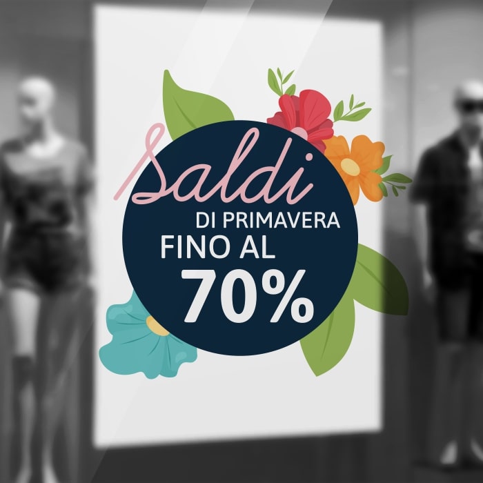  Adesivo Saldi Floreale Blu