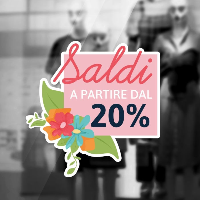  Adesivo Saldi Floreale Rosa