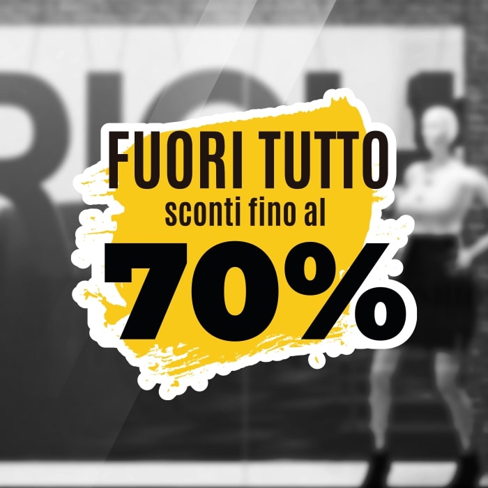  Adesivo Saldi Fuori Tutto Giallo