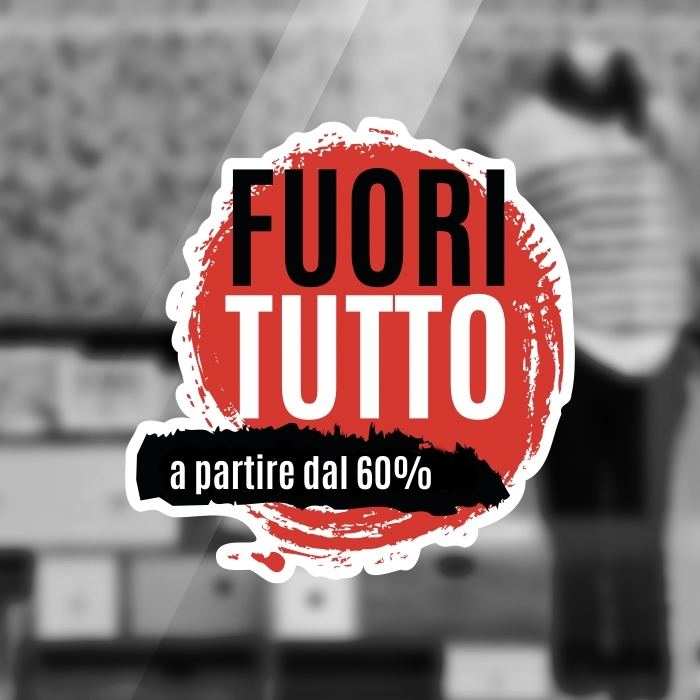  Adesivo Saldi Fuori Tutto Rosso