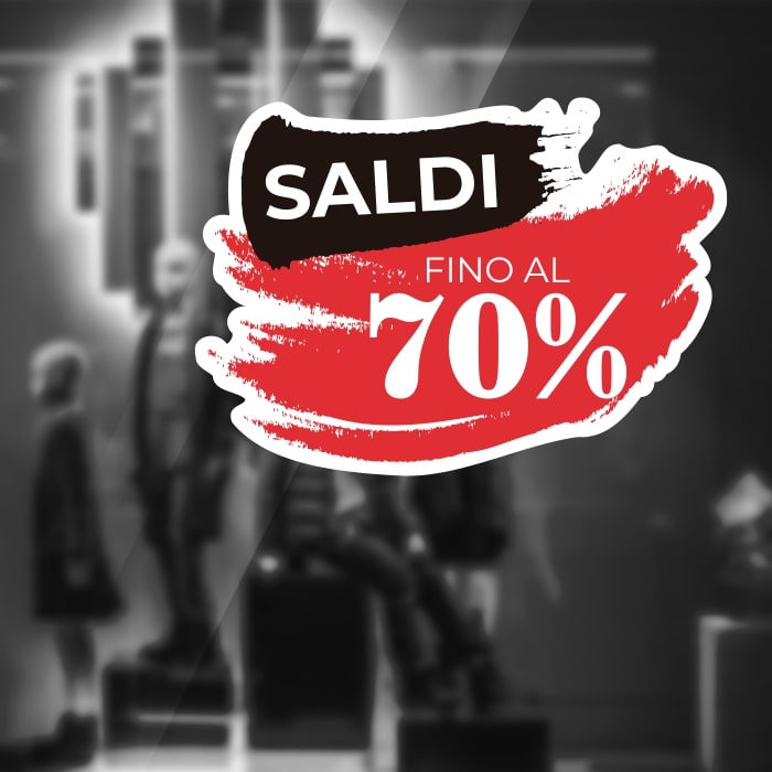  Adesivo Saldi Shock Rosso