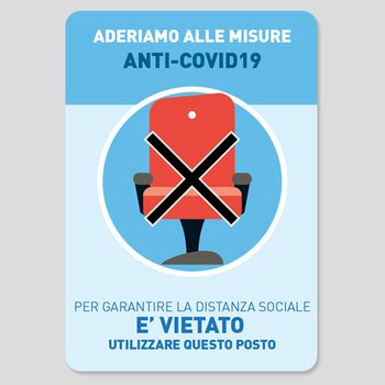  Adesivo con divieto sedersi