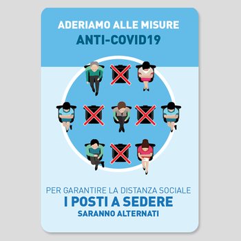  Adesivo distanziamento posti a sedere