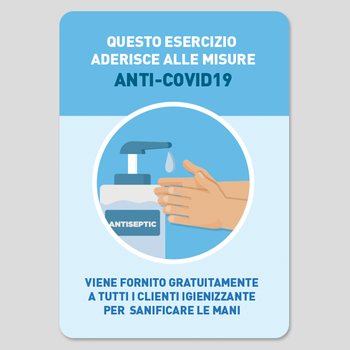  Adesivo vetrina Igienizzante Mani