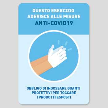  Adesivo vetrina utilizzo Guanti