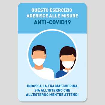  Adesivo vetrina utilizzo Mascherina